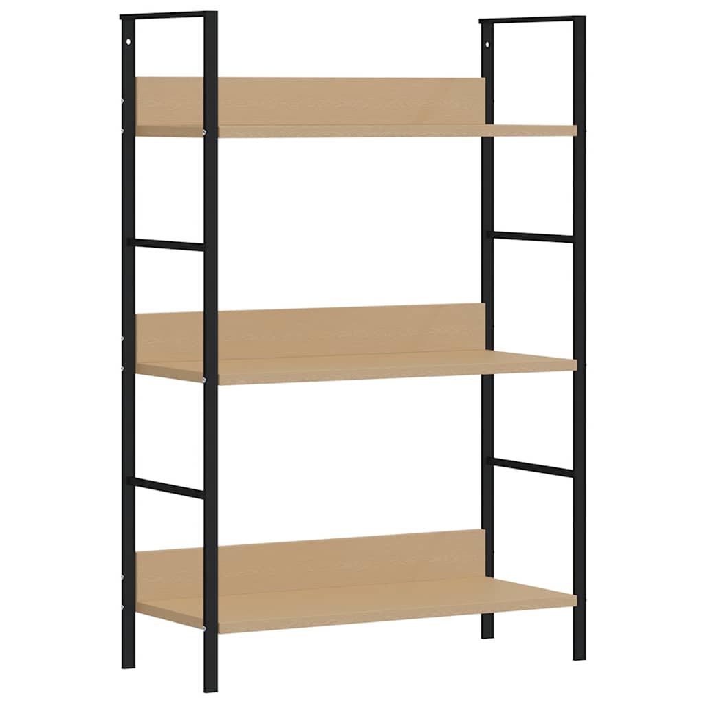Scaffale Libri 3 Ripiani Rovere 60x27,6x90,5 Legno Multistrato | homemem39