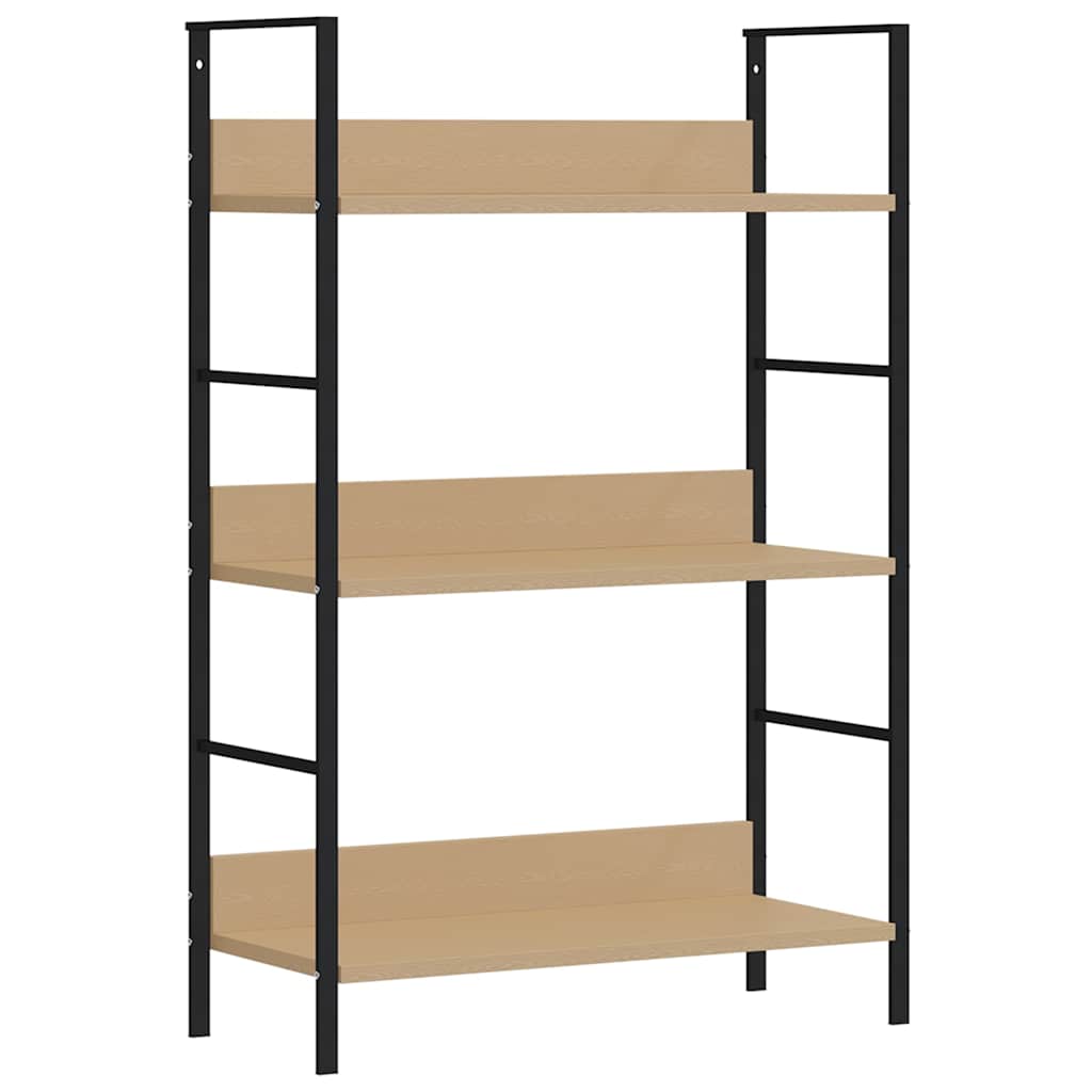 Scaffale Libri 3 Ripiani Rovere 60x27,6x90,5 Legno Multistrato