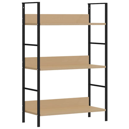 Scaffale Libri 3 Ripiani Rovere 60x27,6x90,5 Legno Multistrato