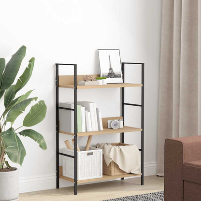 Scaffale Libri 3 Ripiani Rovere 60x27,6x90,5 Legno Multistrato | homemem39