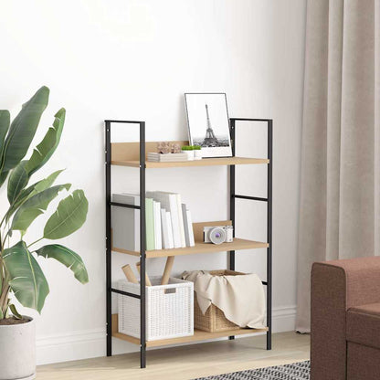 Scaffale Libri 3 Ripiani Rovere 60x27,6x90,5 Legno Multistrato