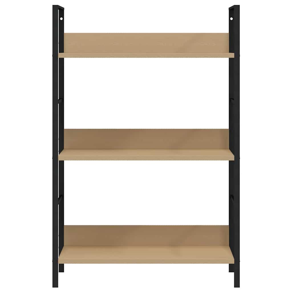 Scaffale Libri 3 Ripiani Rovere 60x27,6x90,5 Legno Multistrato | homemem39