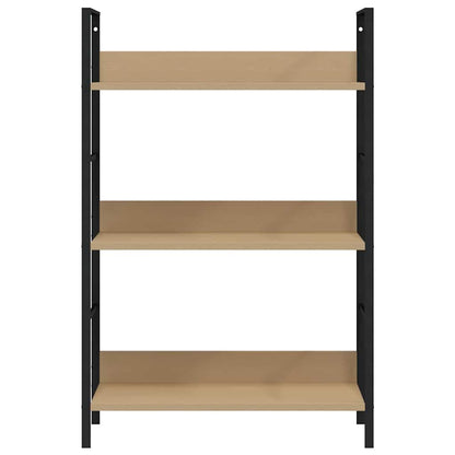 Scaffale Libri 3 Ripiani Rovere 60x27,6x90,5 Legno Multistrato | homemem39