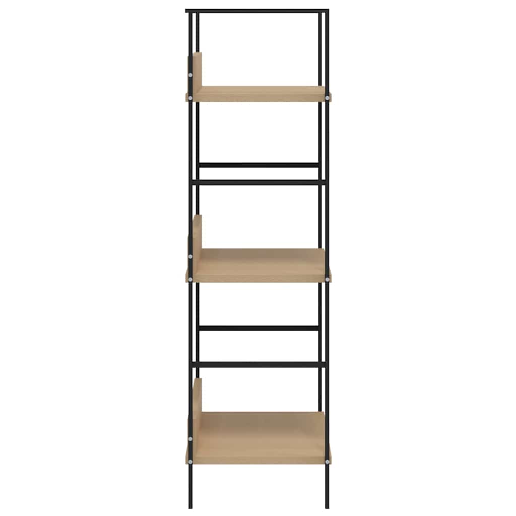 Scaffale Libri 3 Ripiani Rovere 60x27,6x90,5 Legno Multistrato