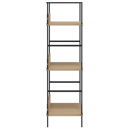 Scaffale Libri 3 Ripiani Rovere 60x27,6x90,5 Legno Multistrato