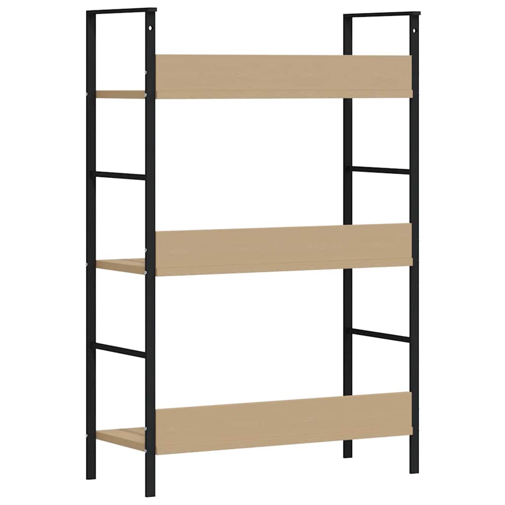 Scaffale Libri 3 Ripiani Rovere 60x27,6x90,5 Legno Multistrato | homemem39
