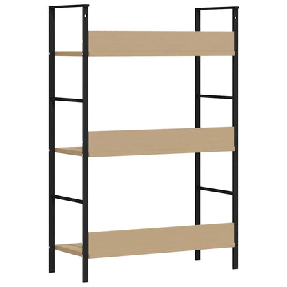 Scaffale Libri 3 Ripiani Rovere 60x27,6x90,5 Legno Multistrato