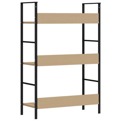 Scaffale Libri 3 Ripiani Rovere 60x27,6x90,5 Legno Multistrato