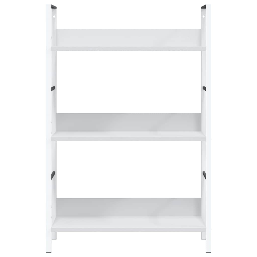 Scaffale Libri 3 Ripiani Bianco 60x27,6x90,5 Legno Multistrato | homemem39