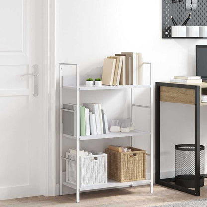 Scaffale Libri 3 Ripiani Bianco 60x27,6x90,5 Legno Multistrato | homemem39