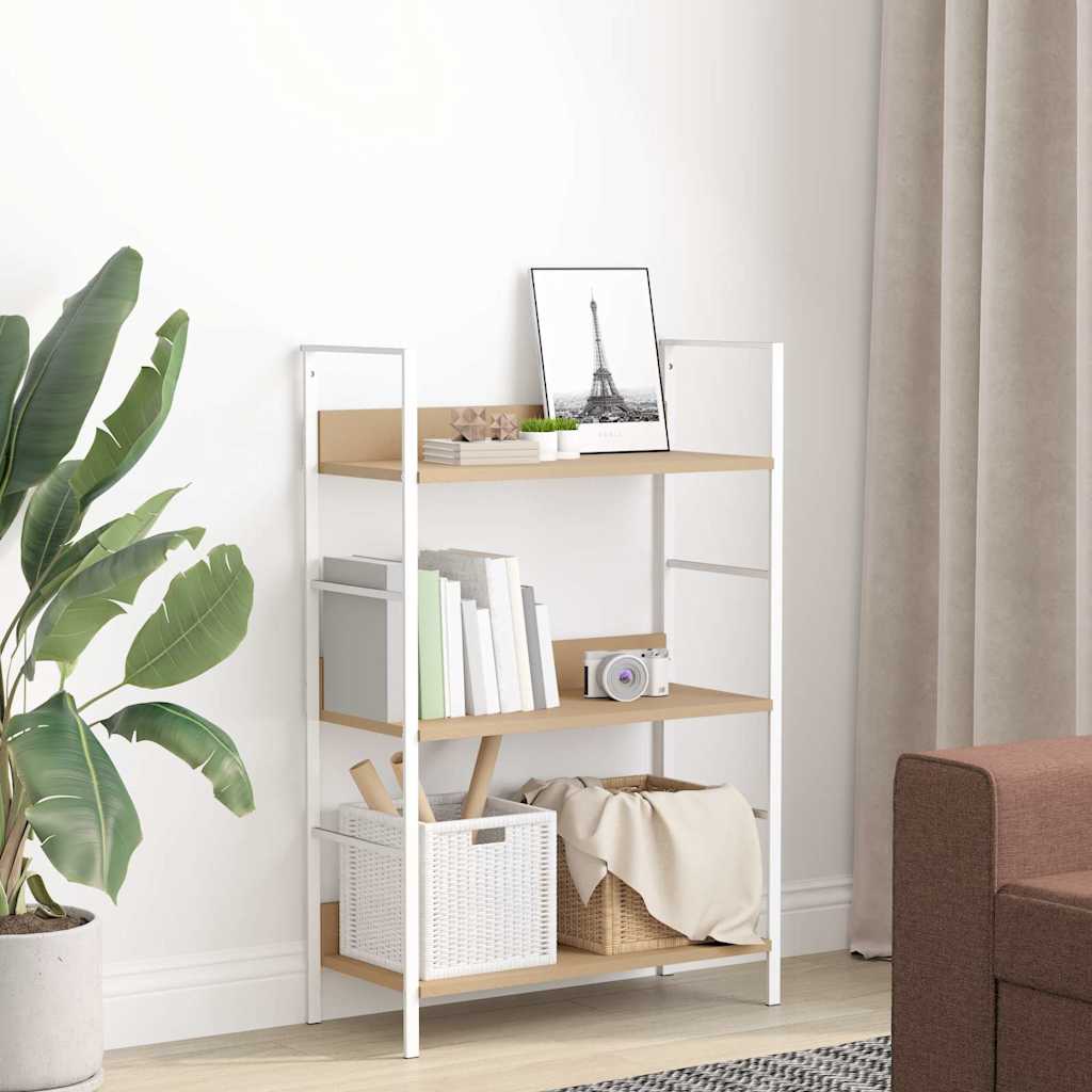 Scaffale Libri 3 Ripiani Rovere 60x27,6x90,5 Legno Multistrato