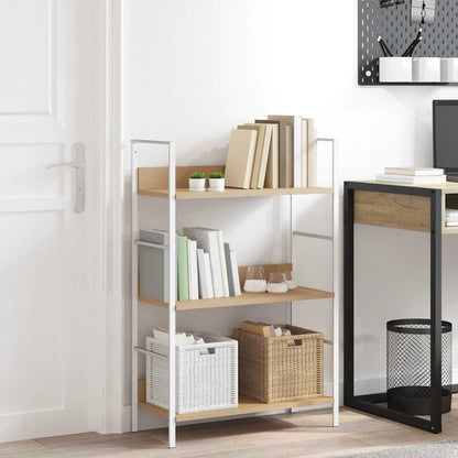 Scaffale Libri 3 Ripiani Rovere 60x27,6x90,5 Legno Multistrato | homemem39