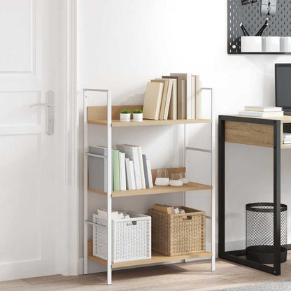 Scaffale Libri 3 Ripiani Rovere 60x27,6x90,5 Legno Multistrato