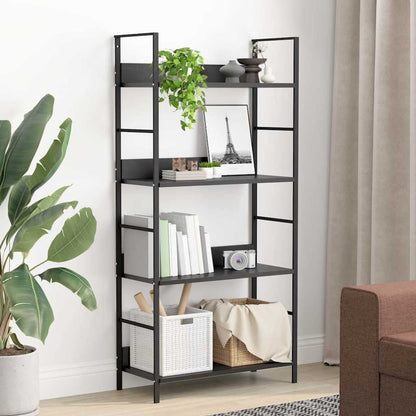 Scaffale Libri 4 Ripiani Nero 60x27,6x124,5cm Legno Multistrato | homemem39