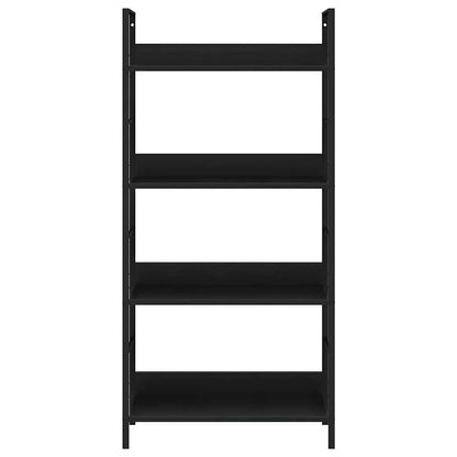 Scaffale Libri 4 Ripiani Nero 60x27,6x124,5cm Legno Multistrato