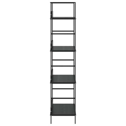 Scaffale Libri 4 Ripiani Nero 60x27,6x124,5cm Legno Multistrato | homemem39