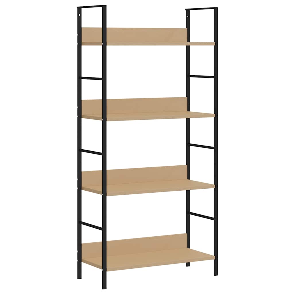 Scaffale Libri 4 Ripiani Rovere 60x27,6x124,5 Legno Multistrato | homemem39
