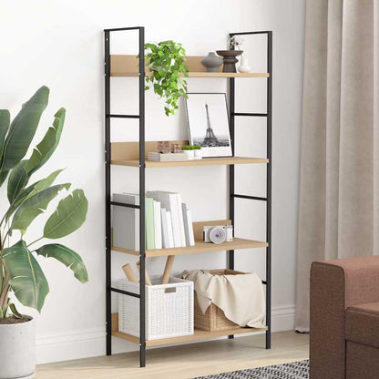 Scaffale Libri 4 Ripiani Rovere 60x27,6x124,5 Legno Multistrato