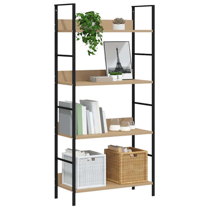 Scaffale Libri 4 Ripiani Rovere 60x27,6x124,5 Legno Multistrato