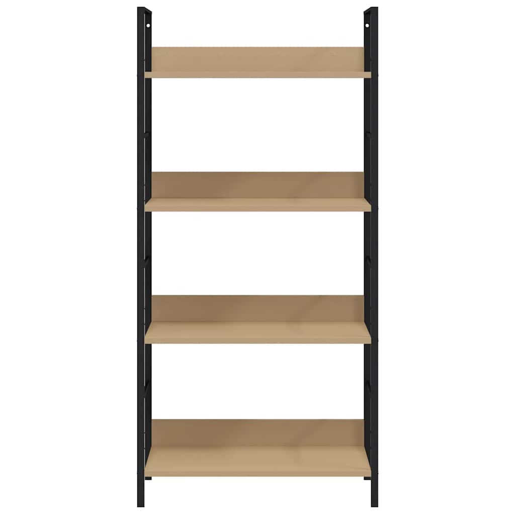 Scaffale Libri 4 Ripiani Rovere 60x27,6x124,5 Legno Multistrato