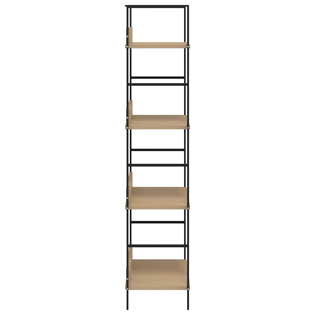 Scaffale Libri 4 Ripiani Rovere 60x27,6x124,5 Legno Multistrato | homemem39