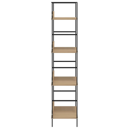 Scaffale Libri 4 Ripiani Rovere 60x27,6x124,5 Legno Multistrato | homemem39