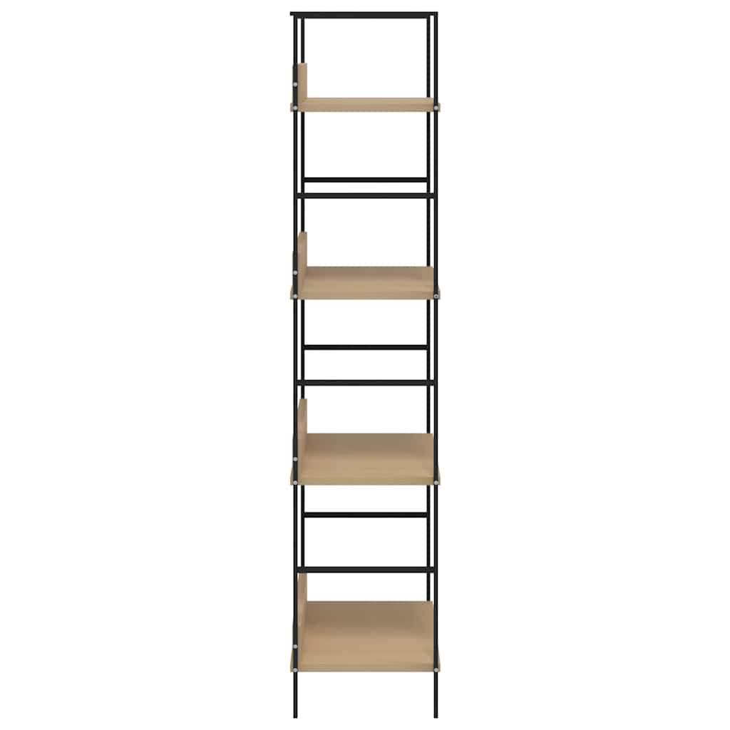 Scaffale Libri 4 Ripiani Rovere 60x27,6x124,5 Legno Multistrato