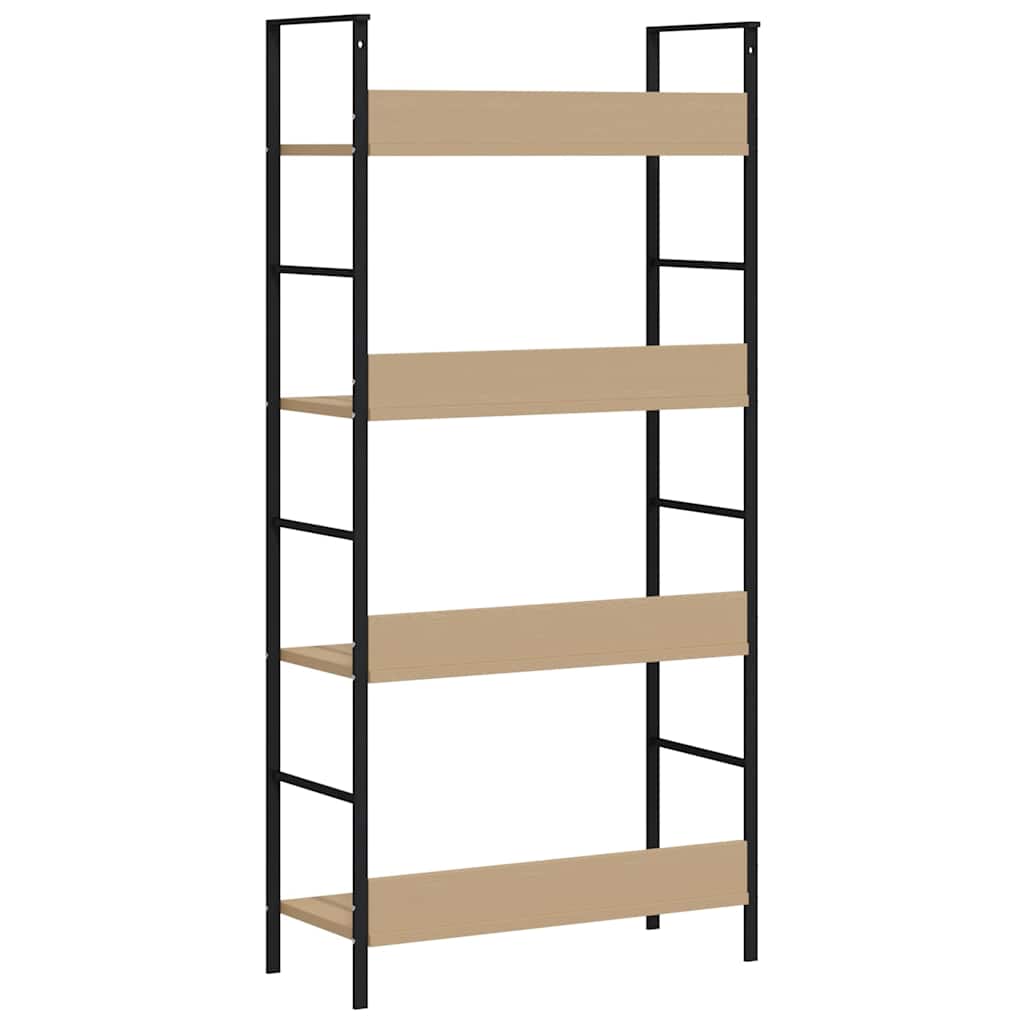 Scaffale Libri 4 Ripiani Rovere 60x27,6x124,5 Legno Multistrato