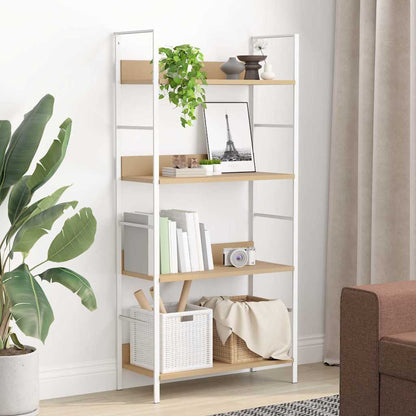 Scaffale Libri 4 Ripiani Rovere 60x27,6x124,5 Legno Multistrato