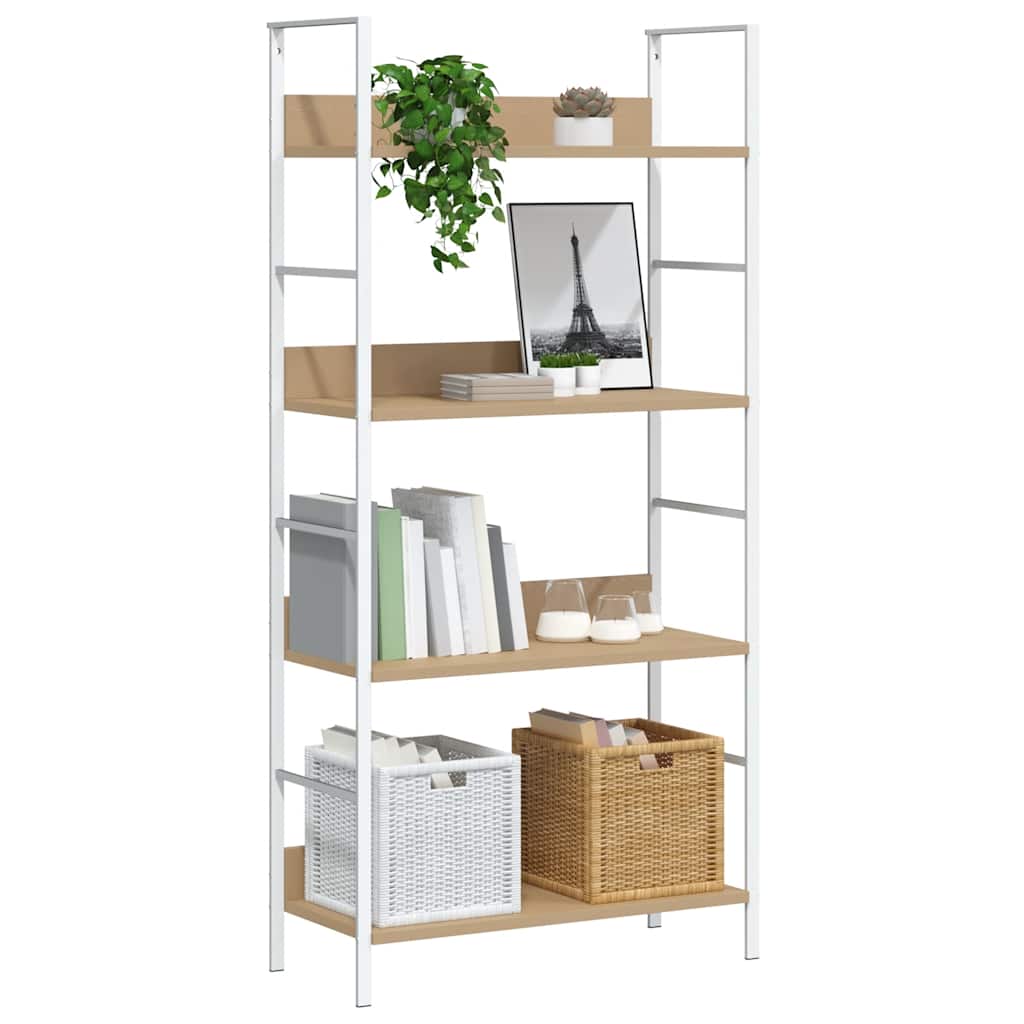 Scaffale Libri 4 Ripiani Rovere 60x27,6x124,5 Legno Multistrato | homemem39