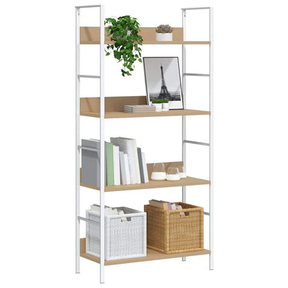 Scaffale Libri 4 Ripiani Rovere 60x27,6x124,5 Legno Multistrato