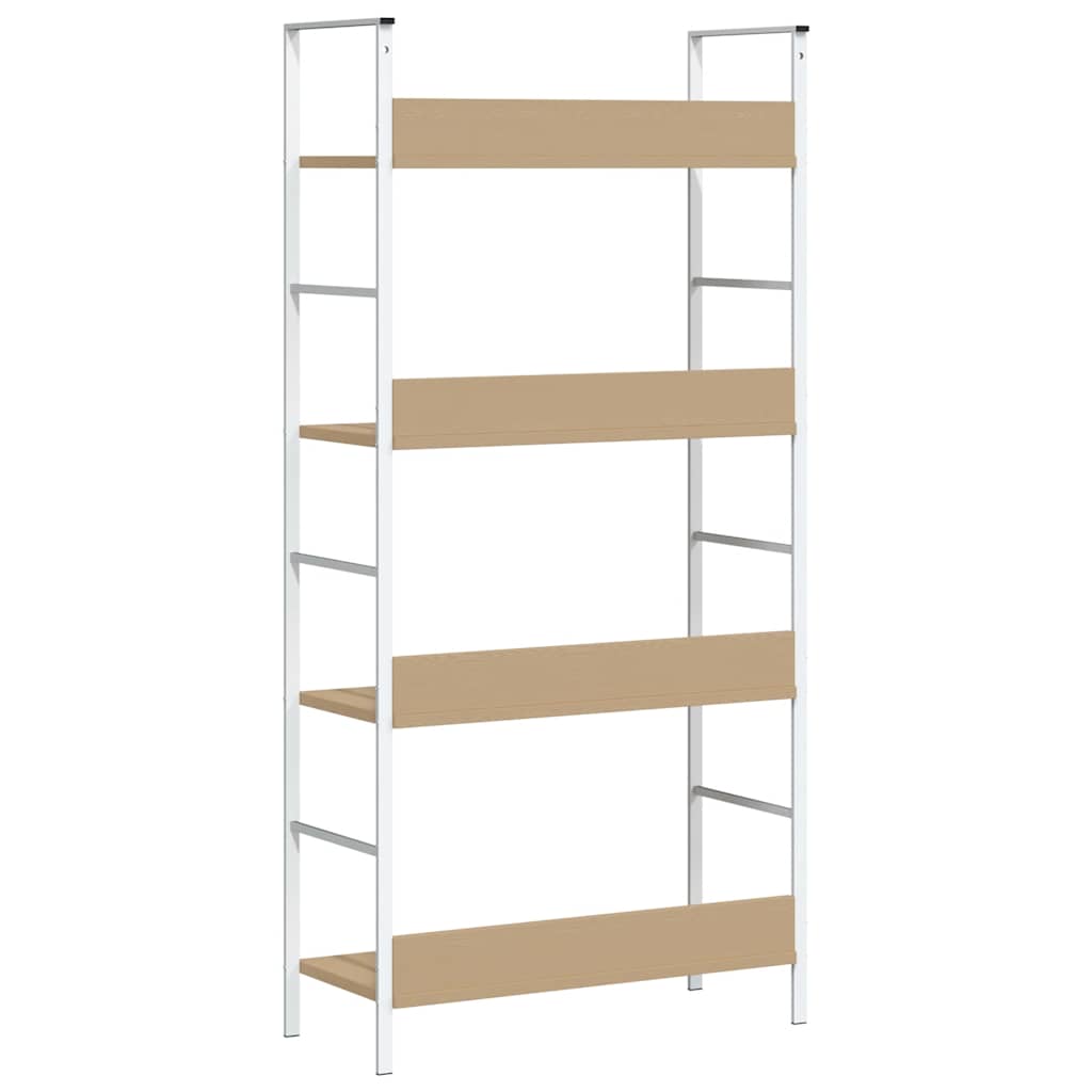 Scaffale Libri 4 Ripiani Rovere 60x27,6x124,5 Legno Multistrato
