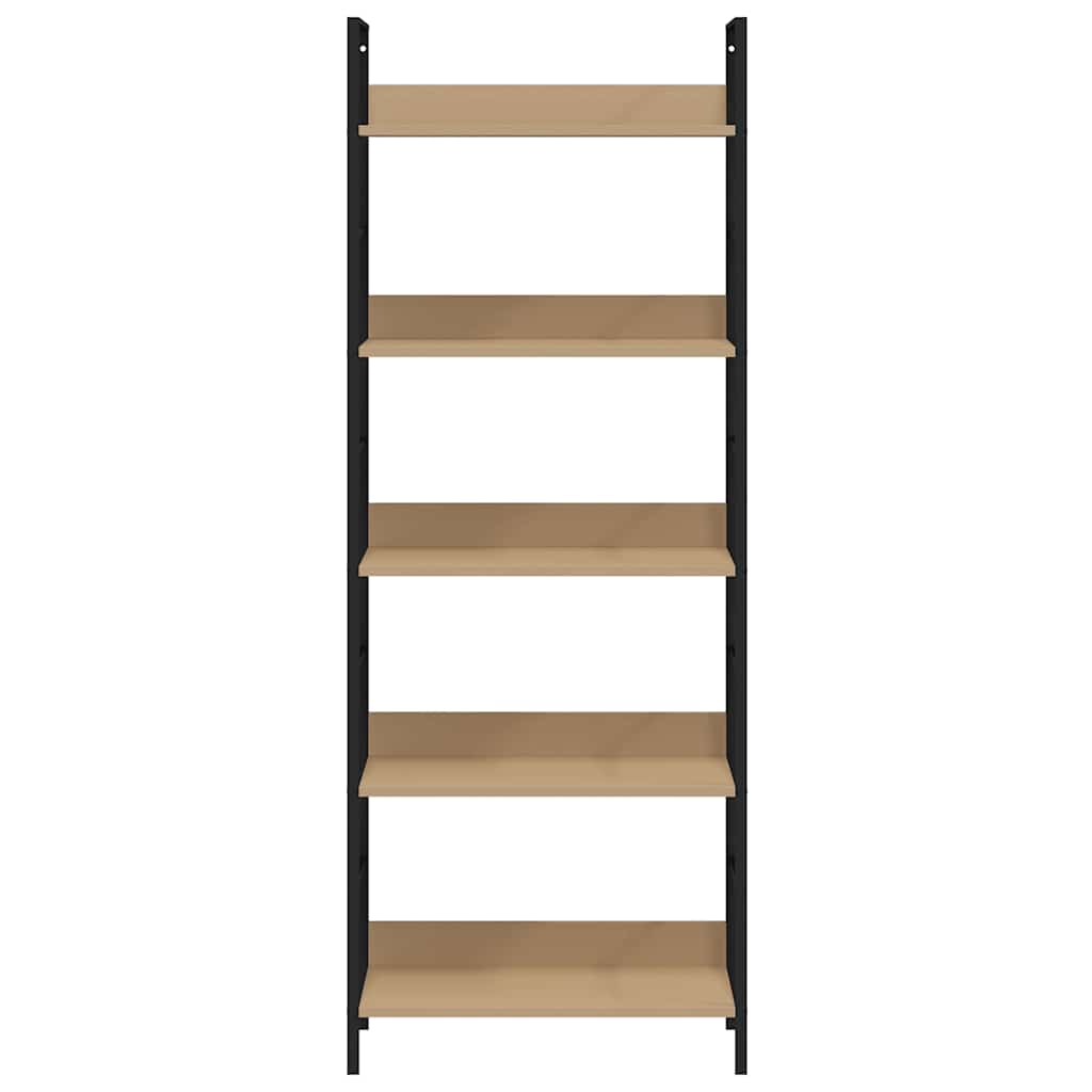 Scaffale Libri 5 Ripiani Rovere 60x27,6x158,5 Legno Multistrato