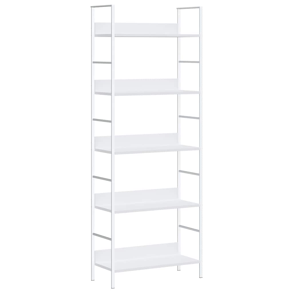 Scaffale Libri 5 Ripiani Bianco 60x27,6x158,5 Legno Multistrato