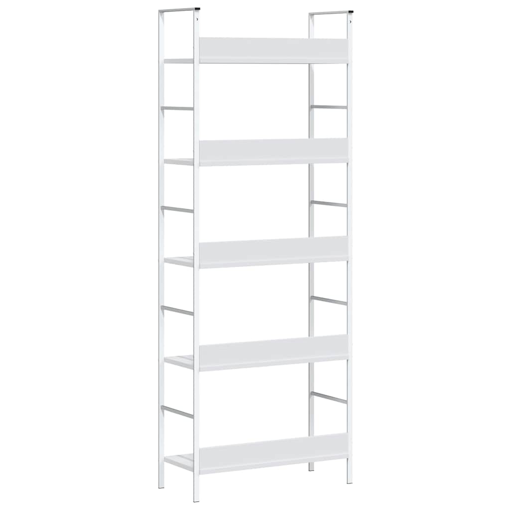 Scaffale Libri 5 Ripiani Bianco 60x27,6x158,5 Legno Multistrato