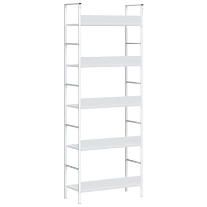 Scaffale Libri 5 Ripiani Bianco 60x27,6x158,5 Legno Multistrato