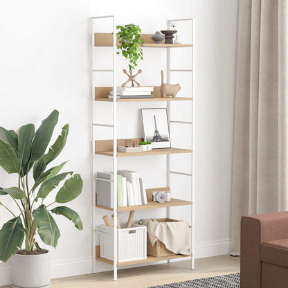 Scaffale Libri 5 Ripiani Rovere 60x27,6x158,5 Legno Multistrato | homemem39
