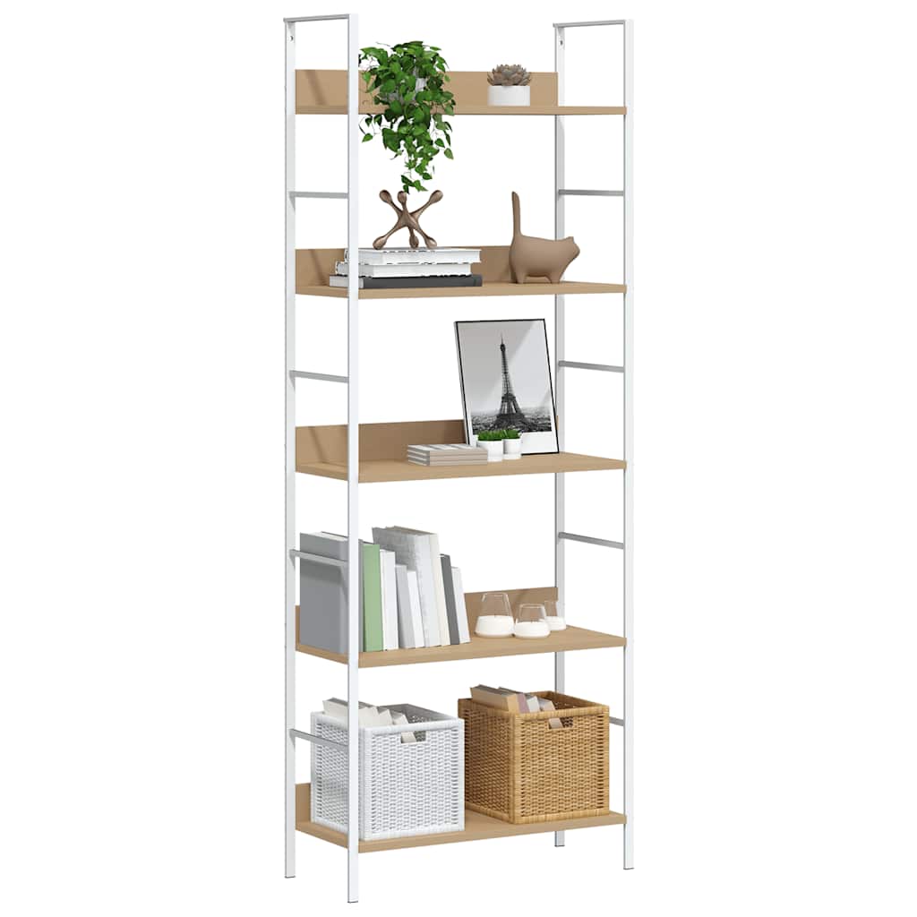 Scaffale Libri 5 Ripiani Rovere 60x27,6x158,5 Legno Multistrato | homemem39