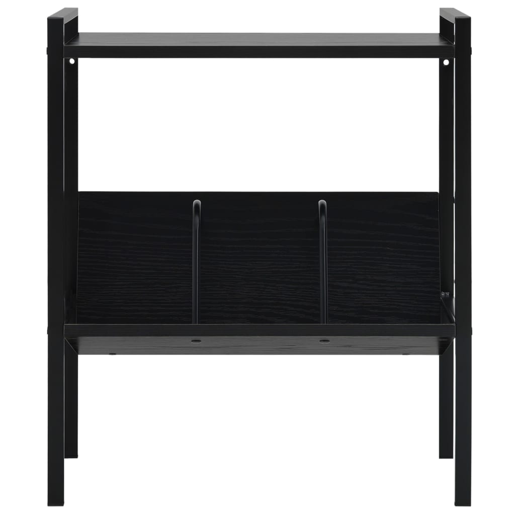 Scaffale Libri 2 Ripiani Nero 52x28x59 cm Legno Multistrato | homemem39