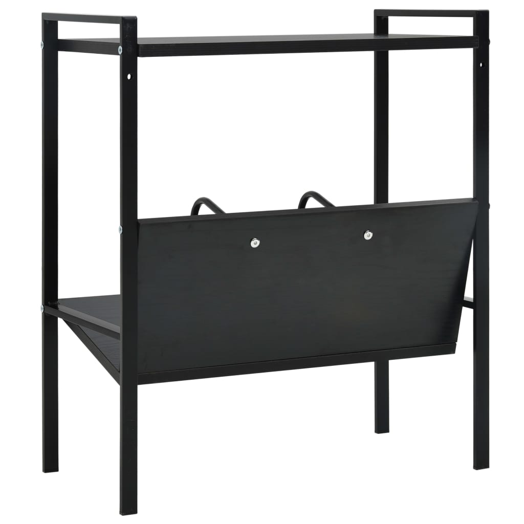 Scaffale Libri 2 Ripiani Nero 52x28x59 cm Legno Multistrato | homemem39