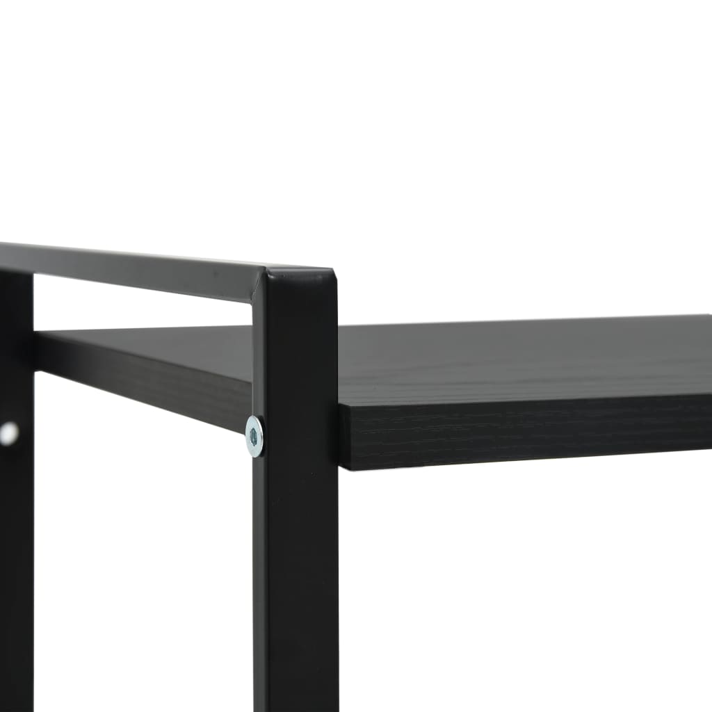 Scaffale Libri 2 Ripiani Nero 52x28x59 cm Legno Multistrato | homemem39