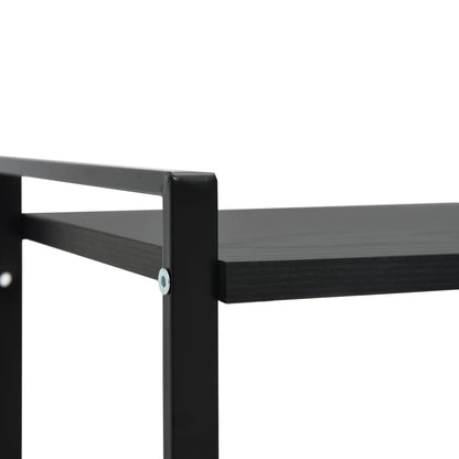 Scaffale Libri 2 Ripiani Nero 52x28x59 cm Legno Multistrato | homemem39