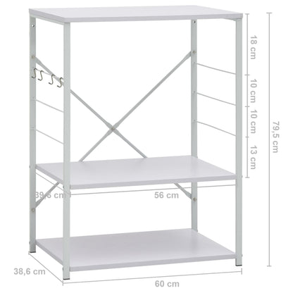 Mobile per Microonde Bianco 60x39,6x79,5 cm Legno Multistrato - homemem39