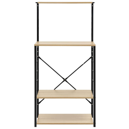 Mobile Microonde Nero e Rovere 60x39,6x123cm Legno Multistrato - homemem39