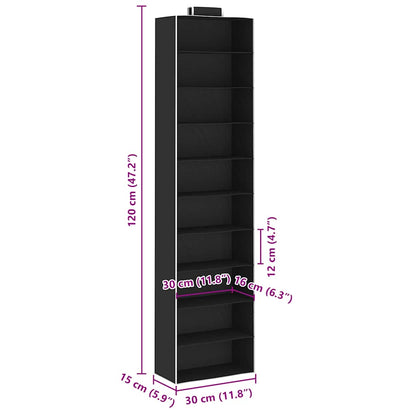 Organizer per Armadio da Appendere 2 pz con 10 Ripiani Tessuto - homemem39