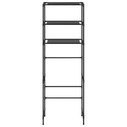 Scaffale per Bagno con 3 Ripiani Nero 53x28x169 cm