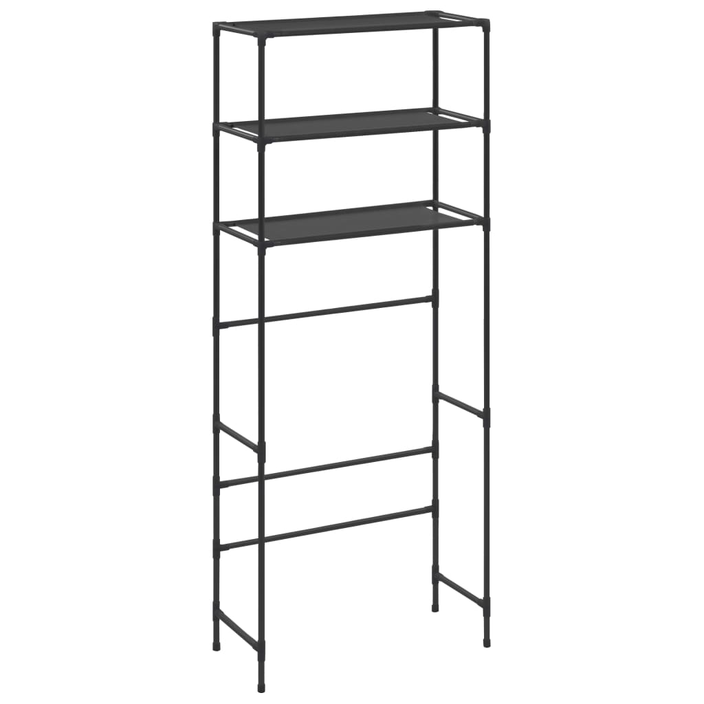 Scaffale per Lavatrice con 3 Ripiani Nero 69x28x169 cm - homemem39
