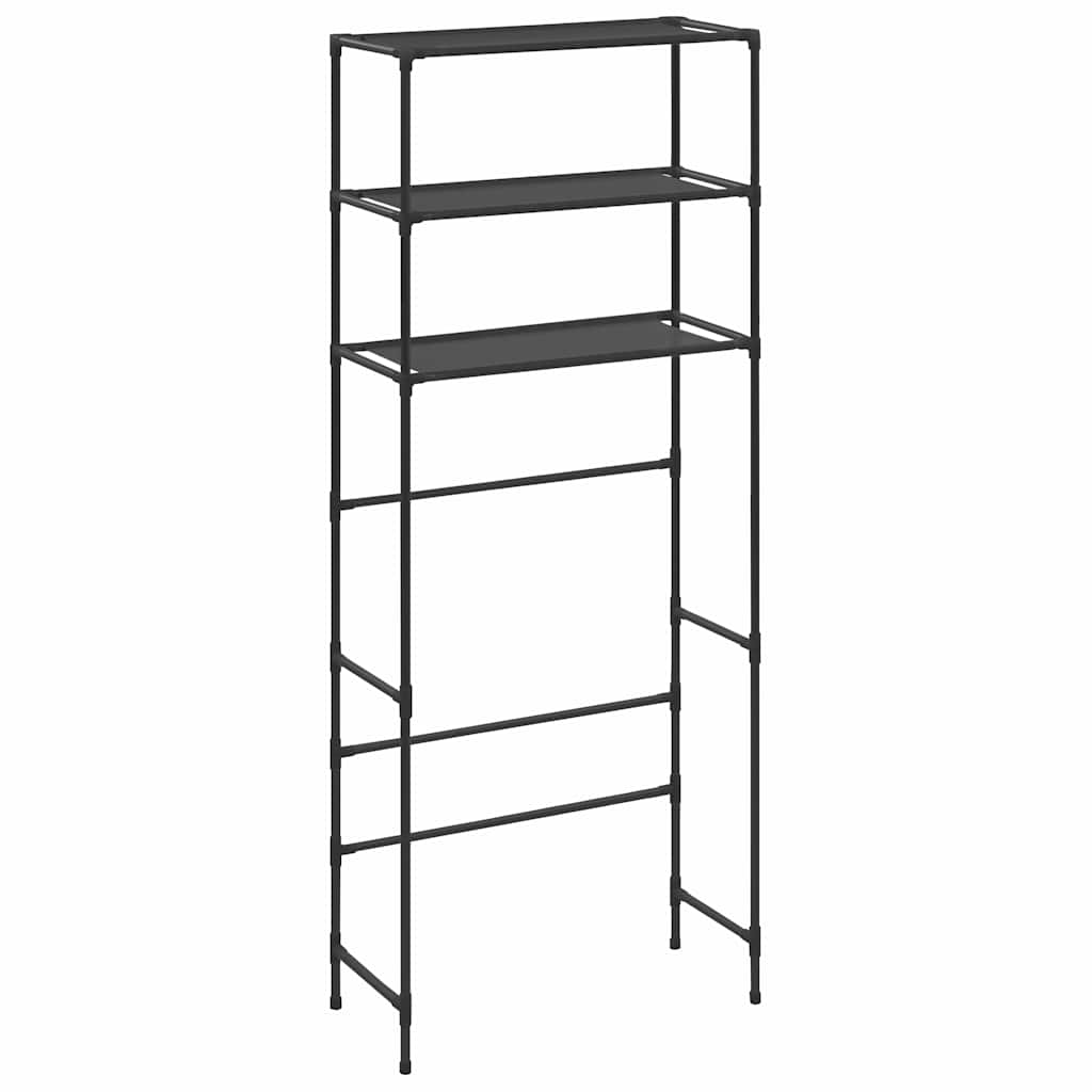 Scaffale per Lavatrice con 3 Ripiani Nero 69x28x169 cm
