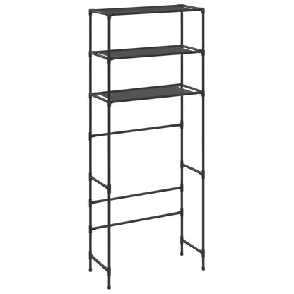 Scaffale per Lavatrice con 3 Ripiani Nero 69x28x169 cm