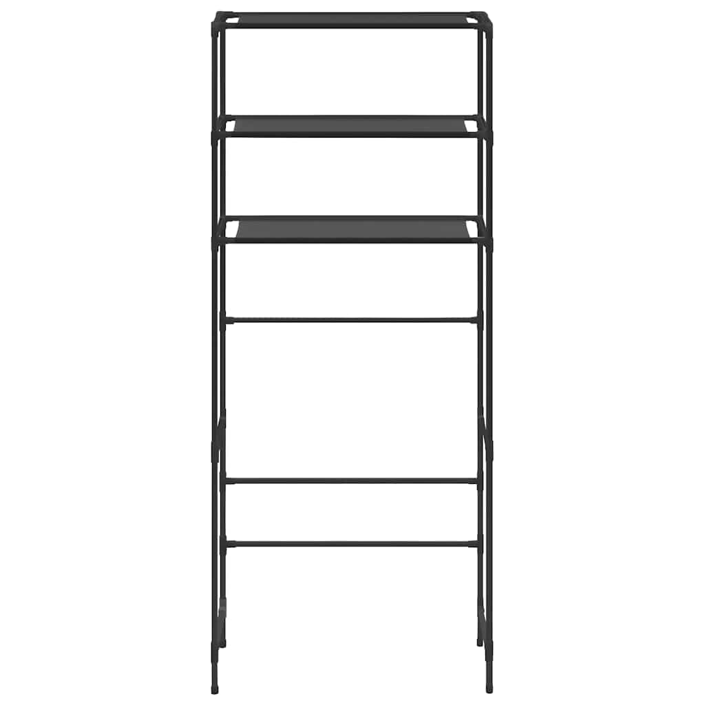 Scaffale per Lavatrice con 3 Ripiani Nero 69x28x169 cm